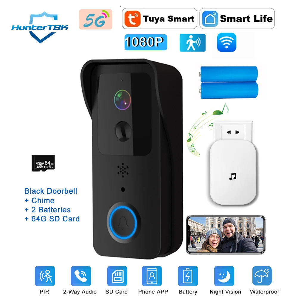 5G 2.4G WiFi Video Doorbell 1080P Tuya Smart Outdoor Wireless Intercom Waterproof Wireless Camera Ringing Bell - Image 7